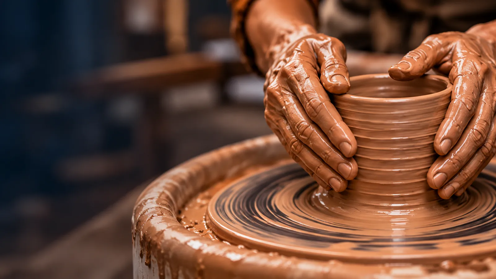 Pottery being made